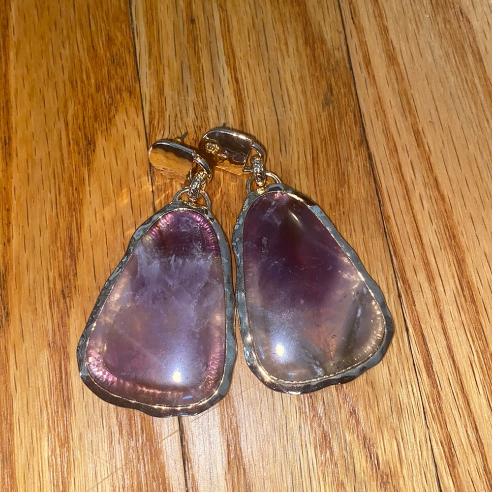 Gold Amethyst Earrings